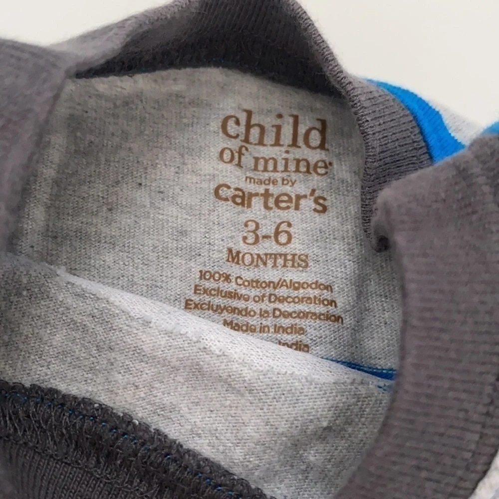 Two bodysuits 3-6M grey & blue Baby
